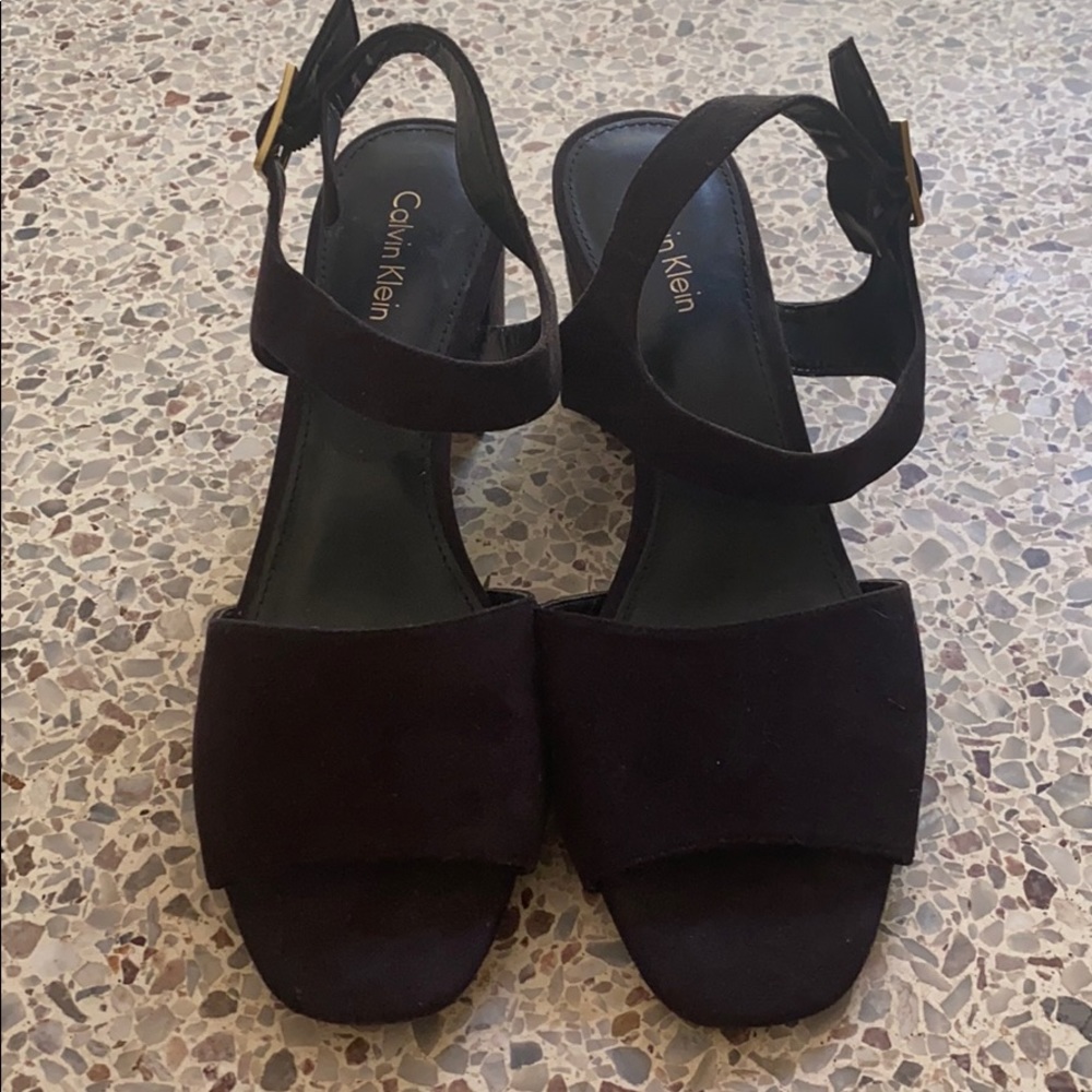 Calvin Klein Black suede sandals 7.5